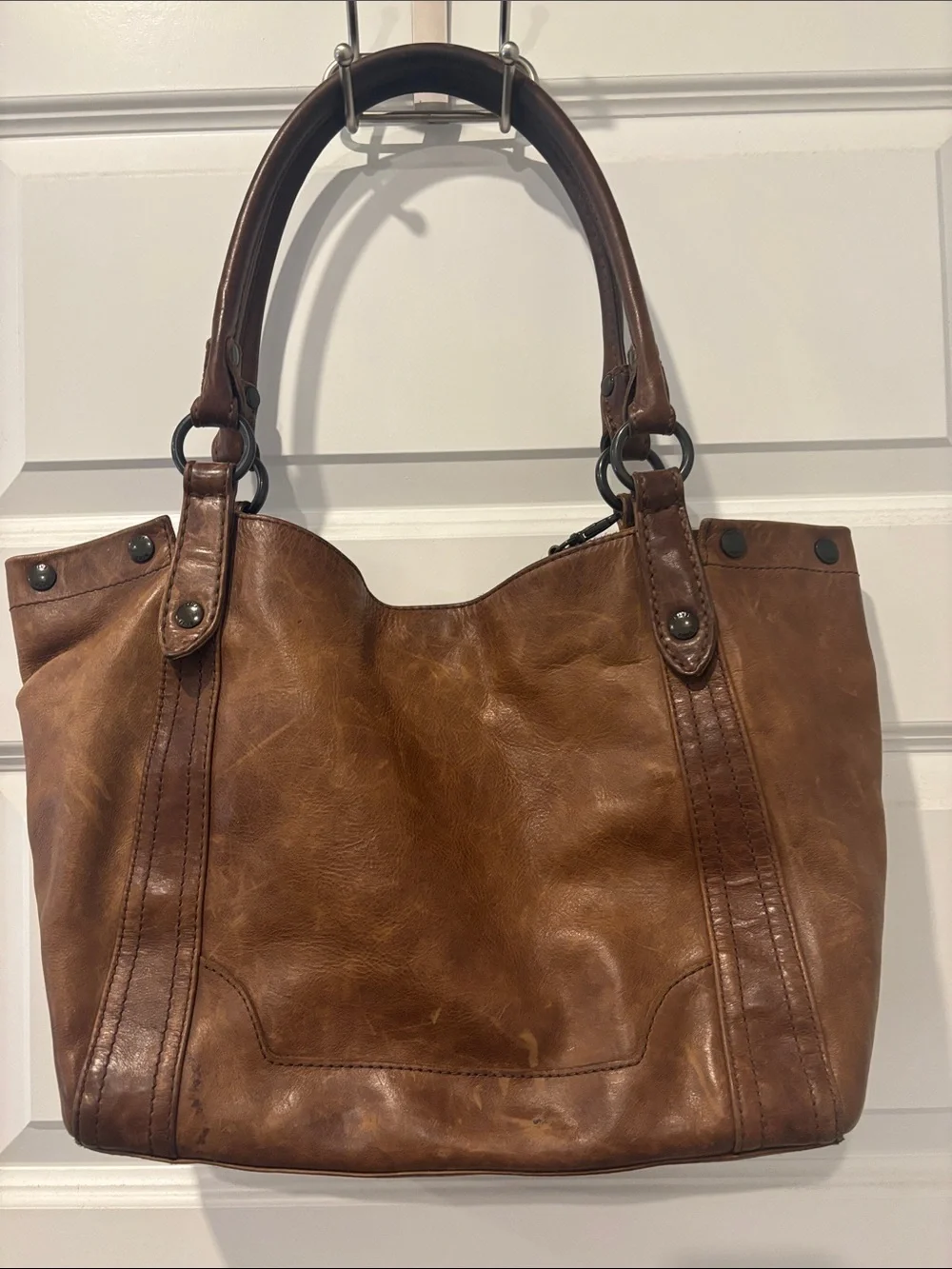 Frye Melissa Classic Brown Leather Tote Bag - Stylish Everyday Handbag